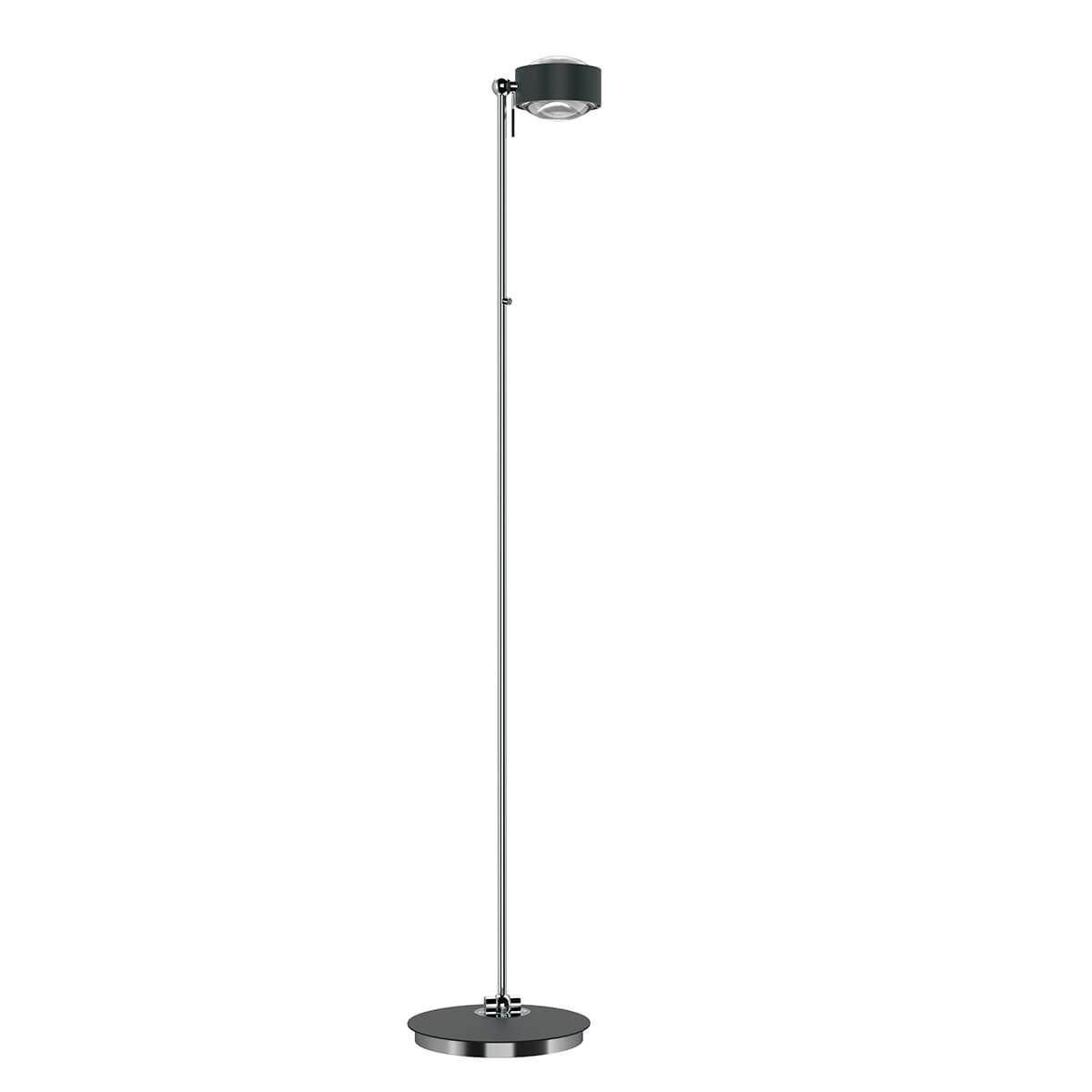 Top Light Puk Maxx Floor Mini LED Stehleuchte, Gehäuse, anthrazit matt / Chrom, mit Linse klar / Linse klar (nicht inbegriffen)