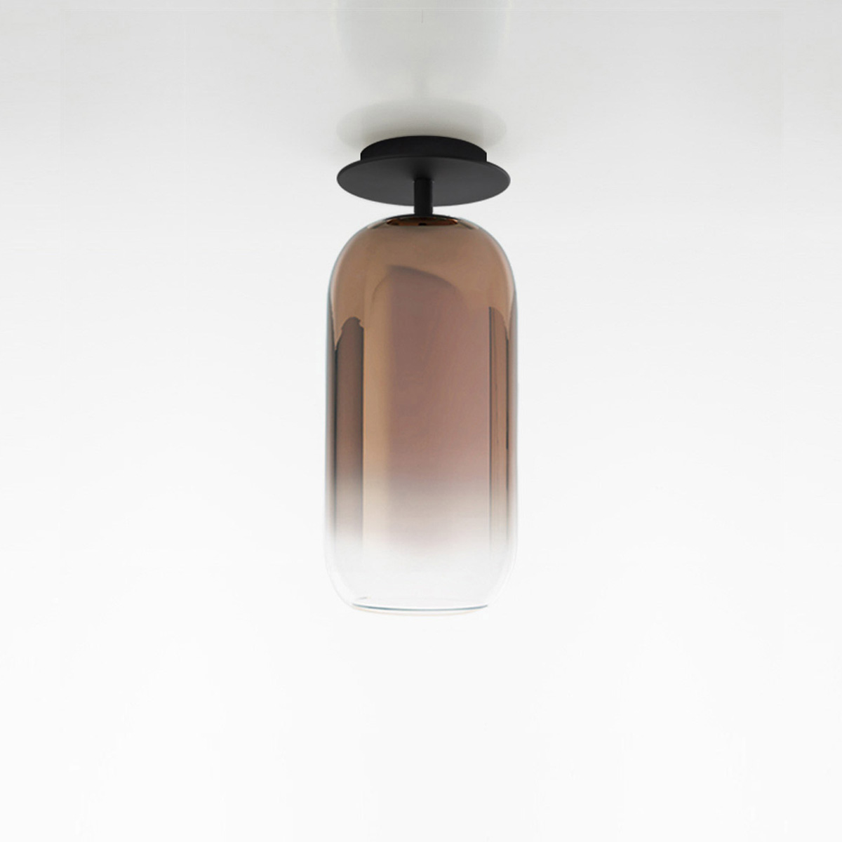 Artemide Gople Lamp Mini Soffitto, schwarz, Schirm: Bronze