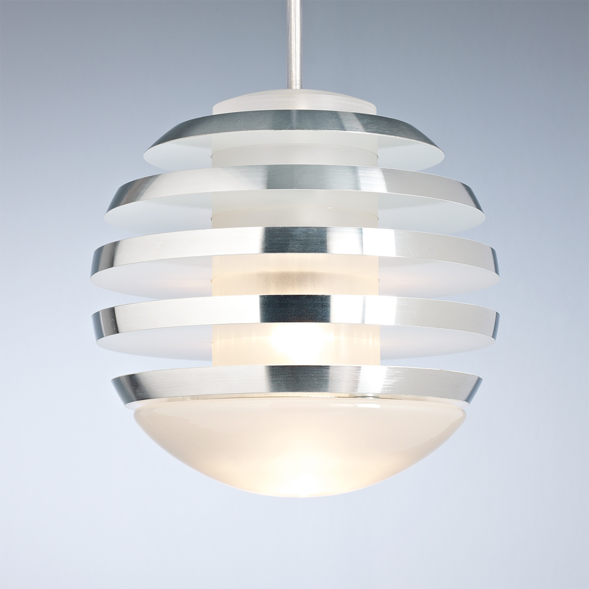 Tecnolumen Bulo LED Pendelleuchte, Aluminium / weiß