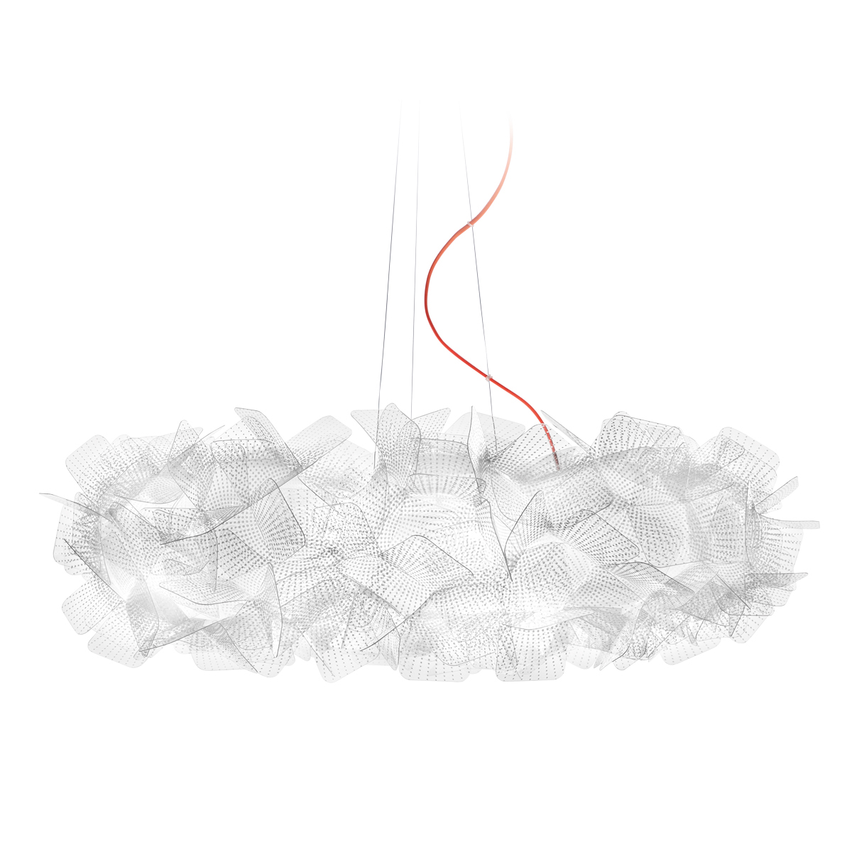 Slamp Clizia Pixel Suspension Large, Kabellänge: 6 m, Rückläufer, Textilkabel: rot Clizia Pixel Suspension Large, Kabellänge: 6 m, Rückläufer