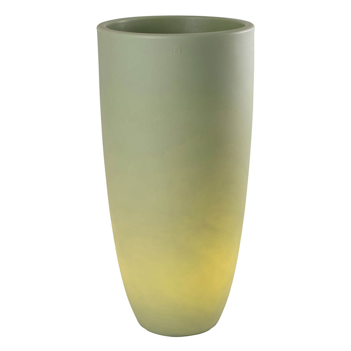 8 seasons design Shining Curvy Pot XL Dekoleuchte, mintgrün (eingeschaltet)