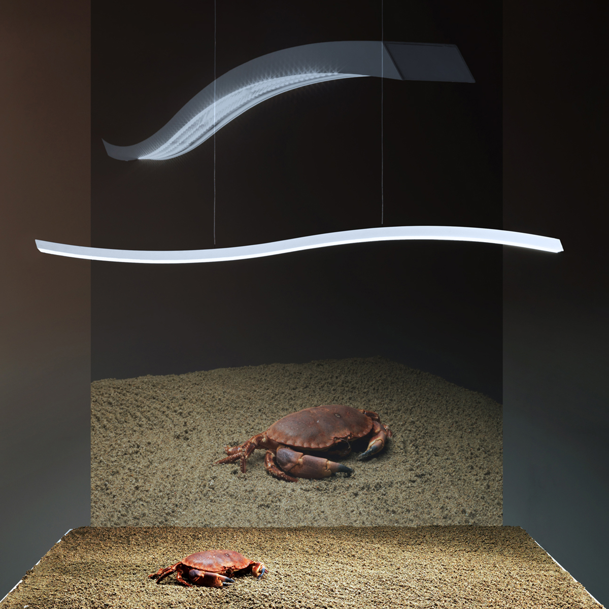 Serpentine LED Pendelleuchte, Ausstellungsstück, weiß