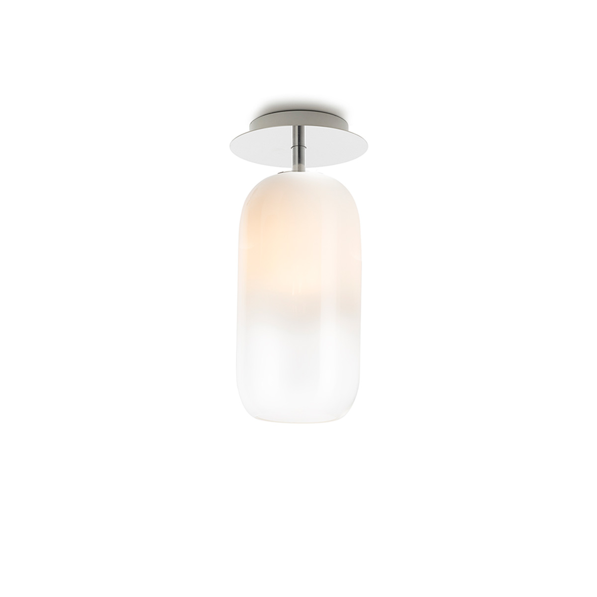 Artemide Gople Lamp Mini Soffitto, Aluminium, Schirm: weiß