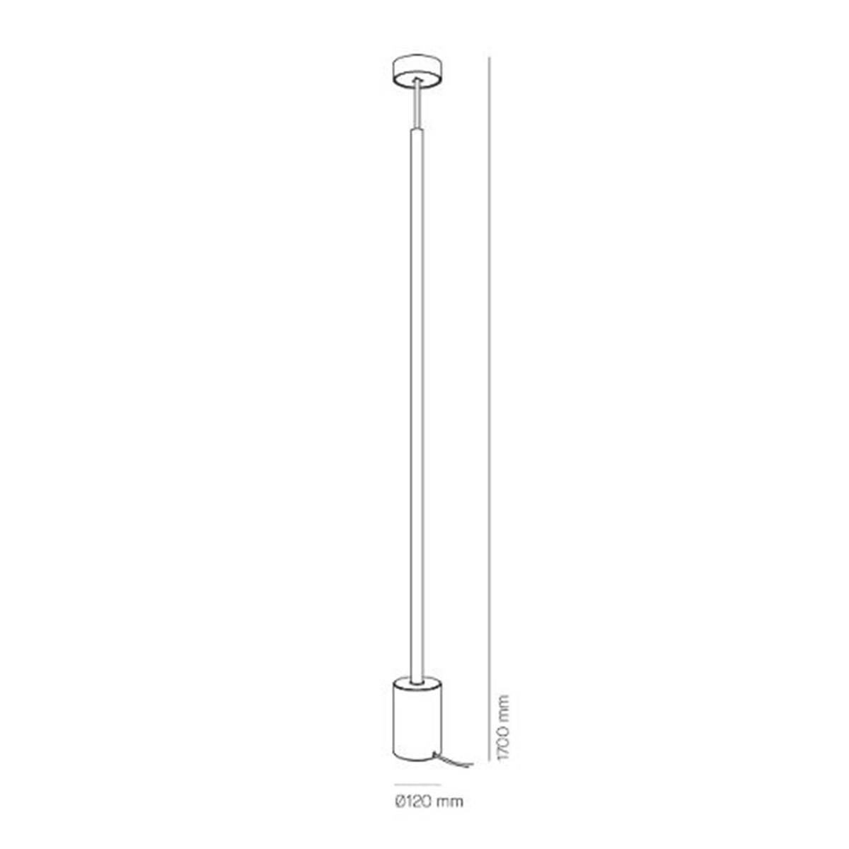 Milan Peak LED Stehleuchte, Höhe: 170 cm, Maßzeichnung