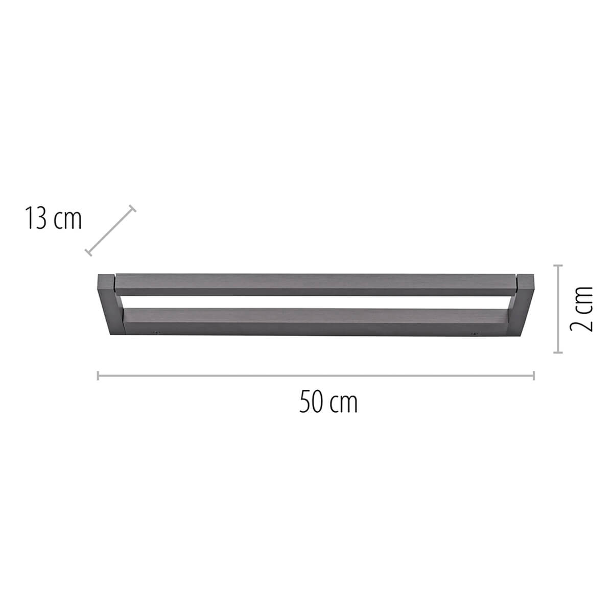 Neuhaus PURE Puro LED Wandleuchte, Länge: 50 cm, Maßzeichnung