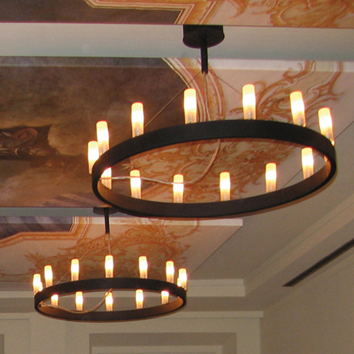 Fontana Arte Pendelleuchte CHANDELIER, 14-flg., schwarz