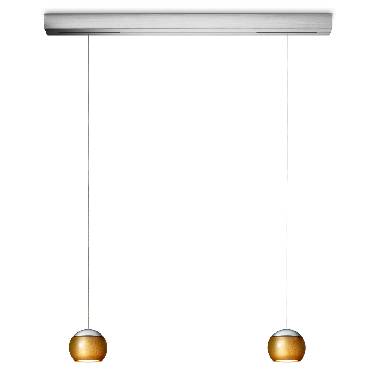 Oligo Balino LED Pendelleuchte, 2-flg., Chrom matt / Gold glänzend
