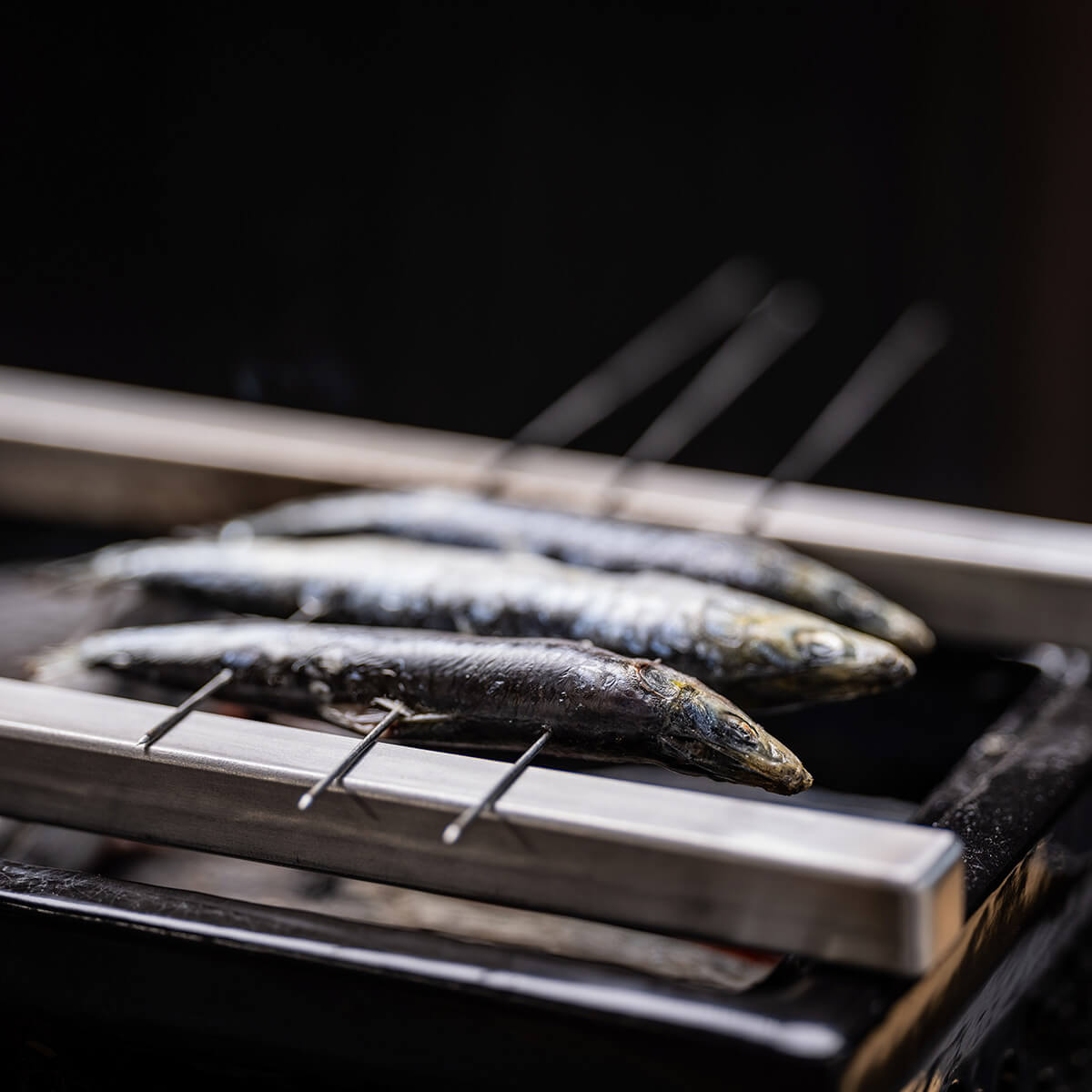 Yakiniku Yakitori Grillspieße, 20 Stück, mit dem Yakiniku Shichirin Grill, eckig, und den Yakitori Edelstahlstangen (separat erhältlich)