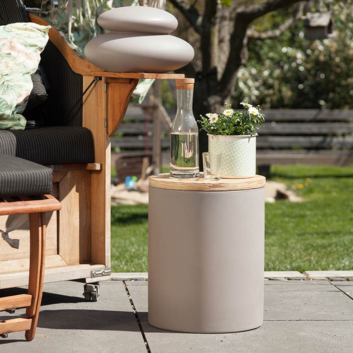 8 seasons design Shining Drum Dekoleuchte, taupe