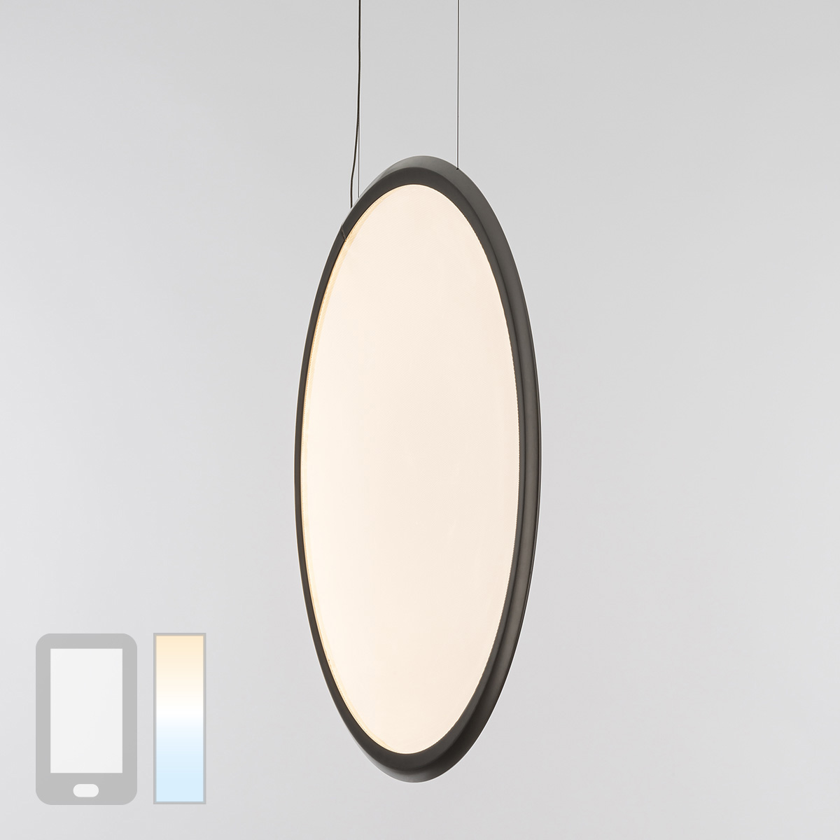Artemide Design Discovery Vertical 70 LED Sospensione, Tunable White, App-kompatibel, Aluminium satiniert