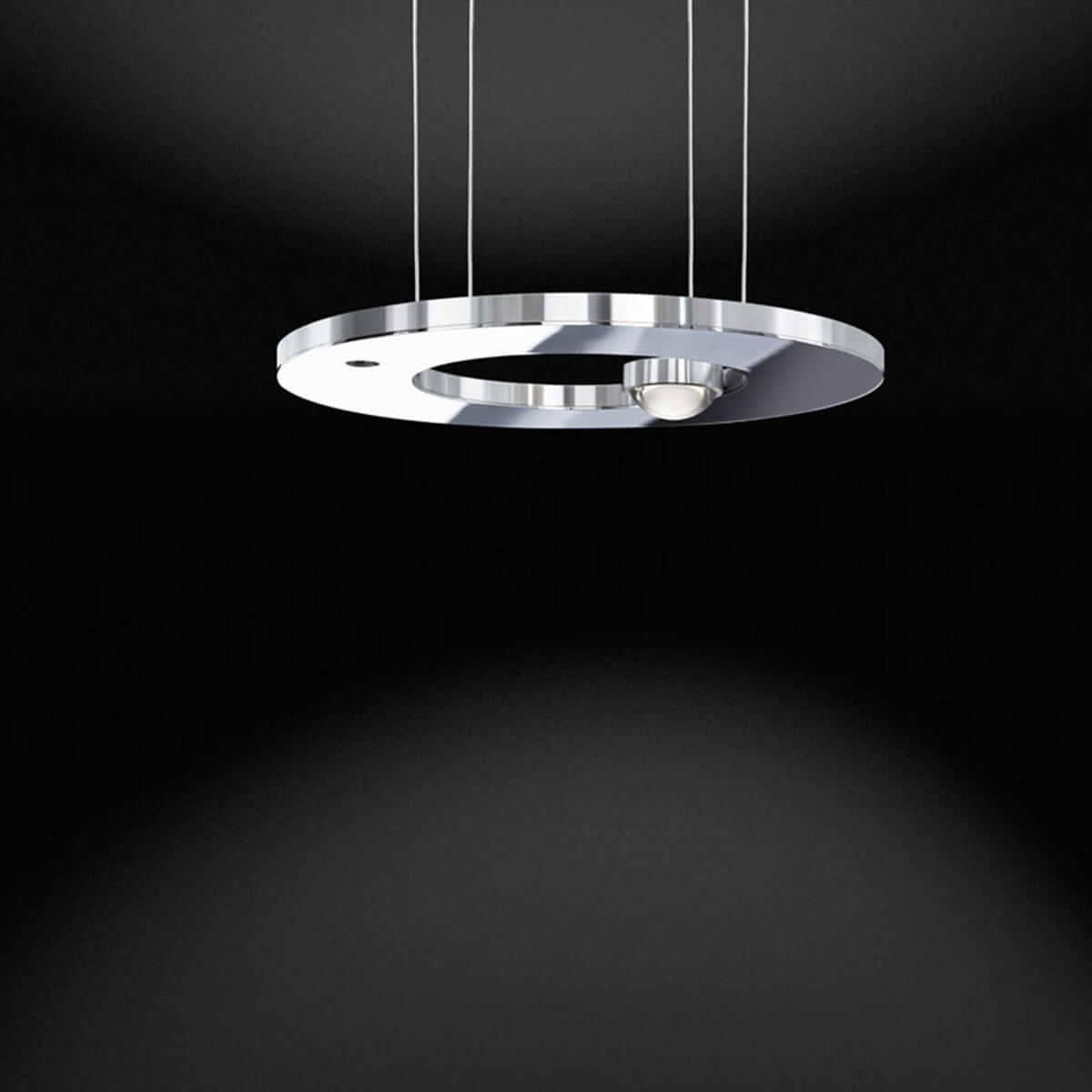 Cini & Nils Passepartout25 sopratavolo LED Pendelleuchte, mit Sensordimmer, Chrom / Alu geschliffen