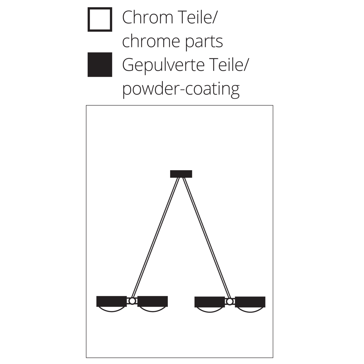 Top Light Puk Ceiling Sister Twin, 100 cm, Oberflächenbeschaffenheit