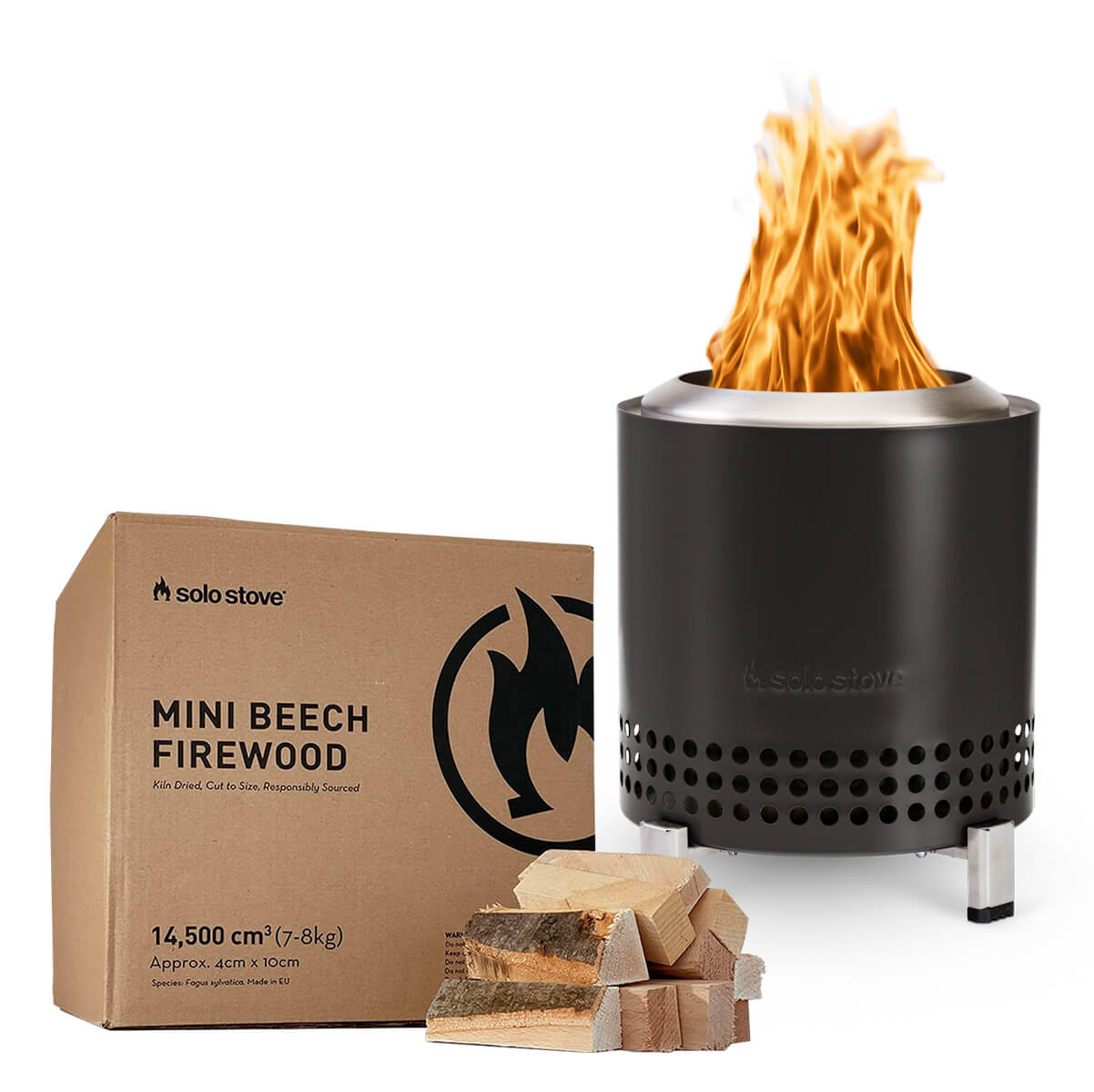 Solo Stove Mesa XL Tischfeuer & Tischkamin, inkl. Mini Brennholz Buche, Ash (anthrazit)