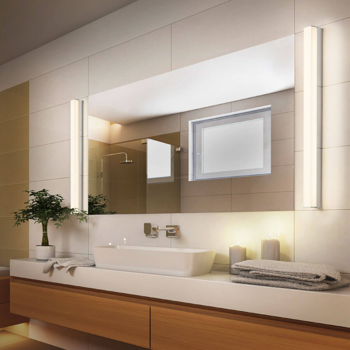 Helestra Lado LED Wand- / Spiegelleuchte, Länge: 90 cm, Chrom