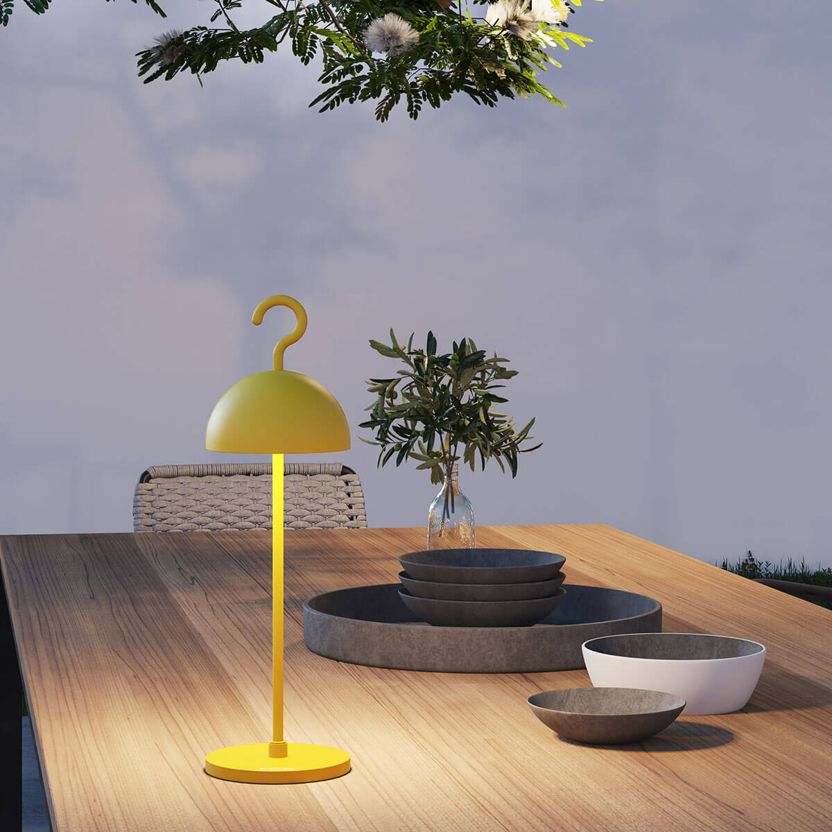Sompex Hook LED Akkutisch- / Pendelleuchte, gelb