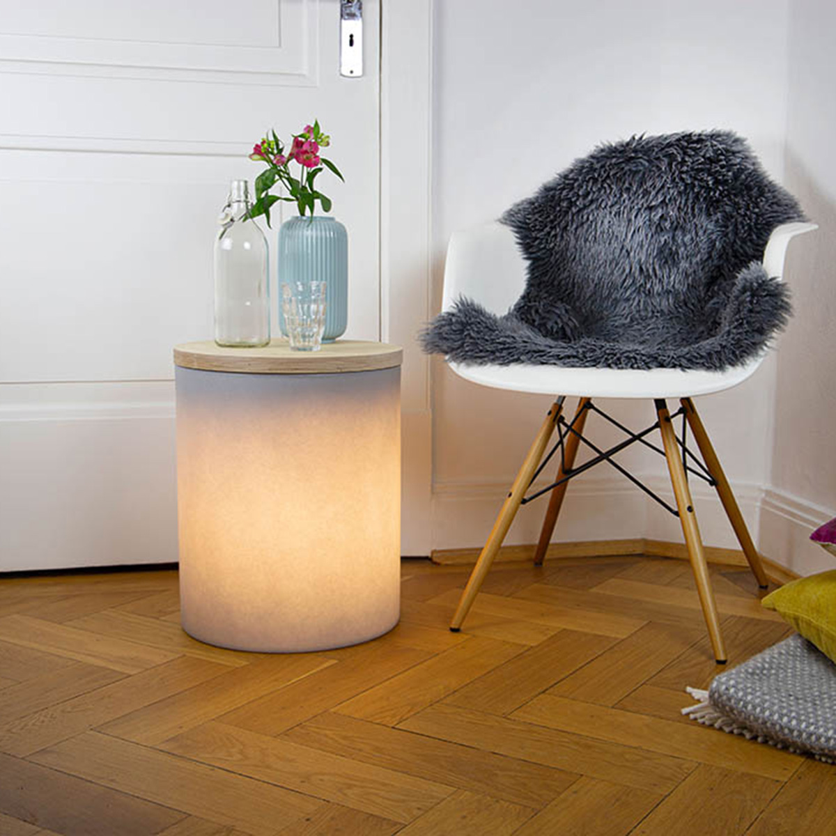 8 seasons design Shining Drum Dekoleuchte, grau