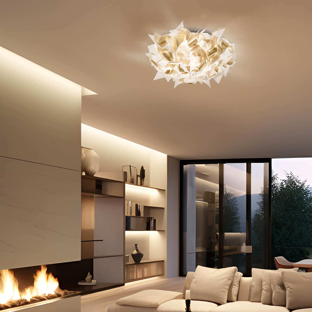 Slamp Veli Aurea Ceiling / Wall, medium, weiß / Gold