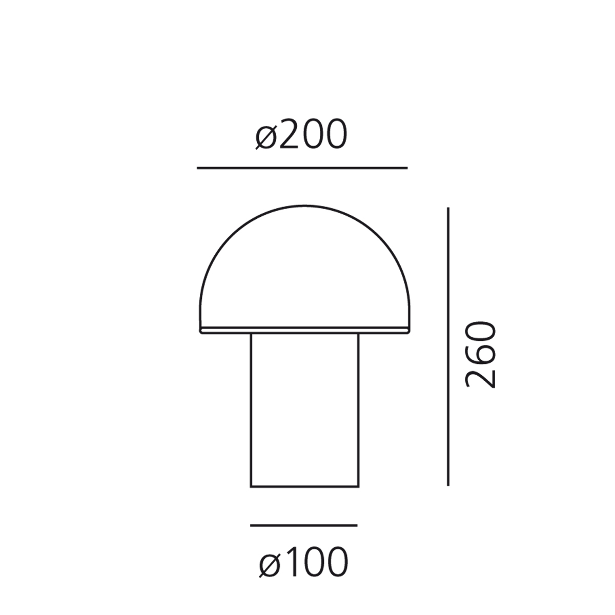 Artemide Onfale Tavolo, piccolo, Maßzeichnung