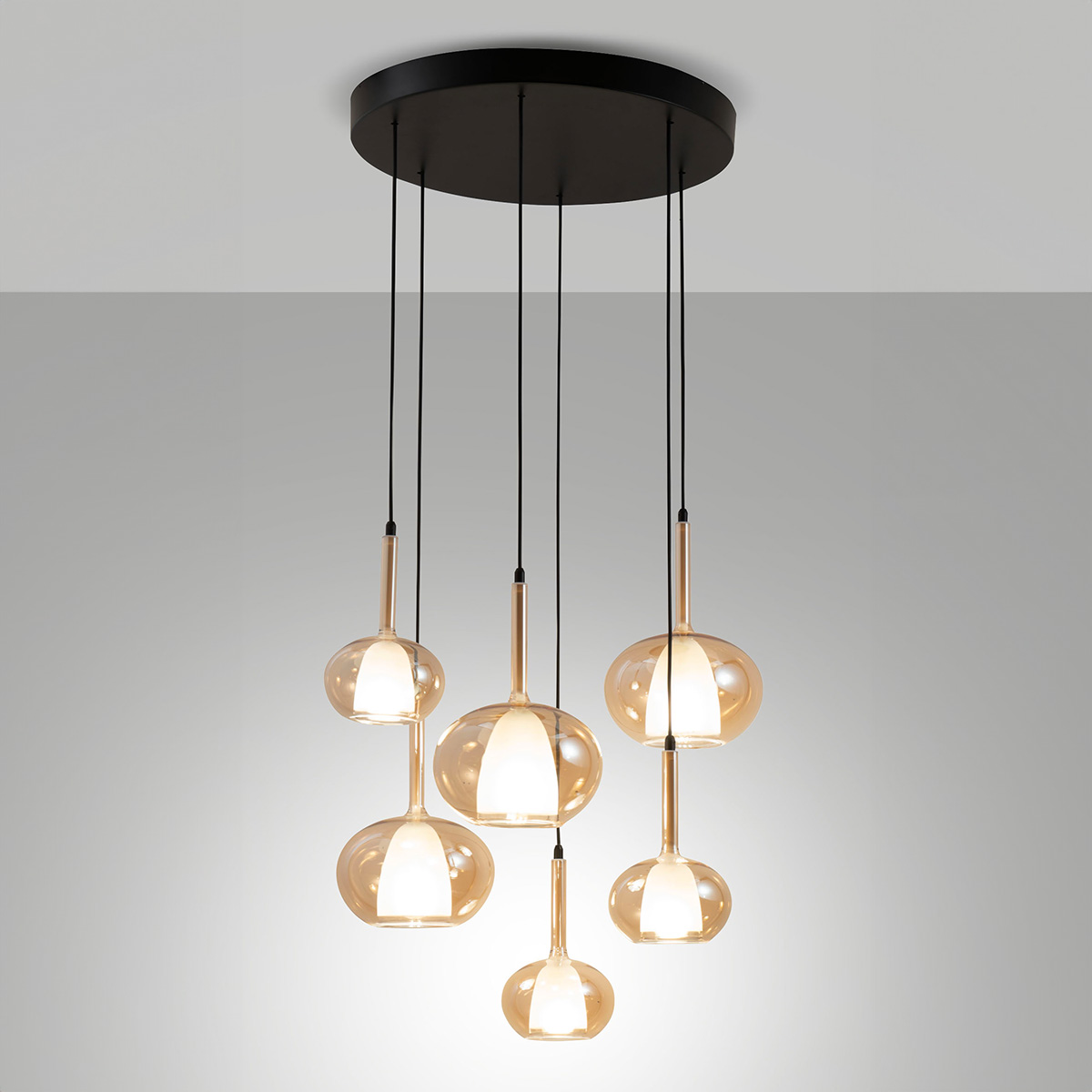 6-flg., Glas: Amber