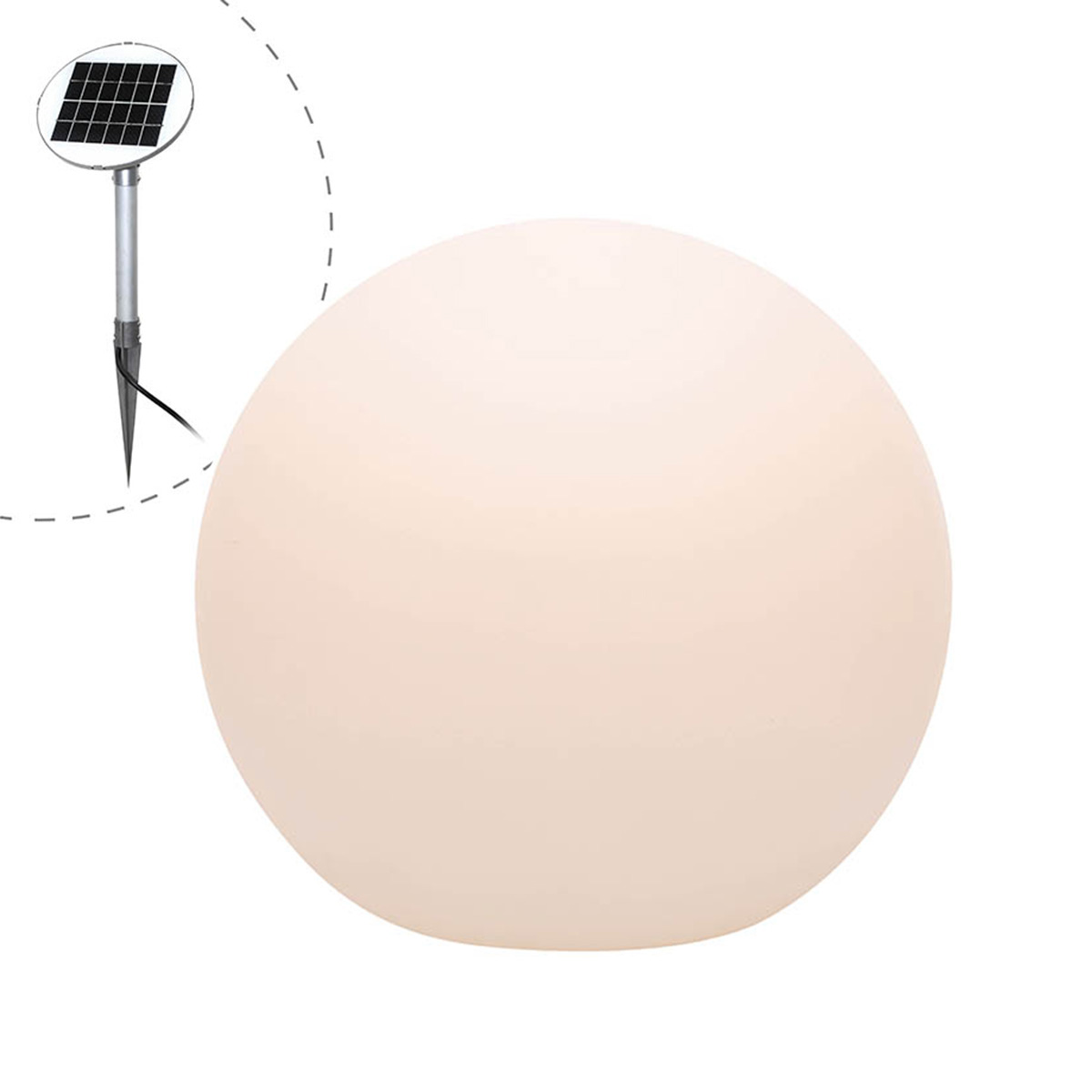 8 seasons design Shining Globe Ø 40 cm LED Solardekoleuchte, weiß