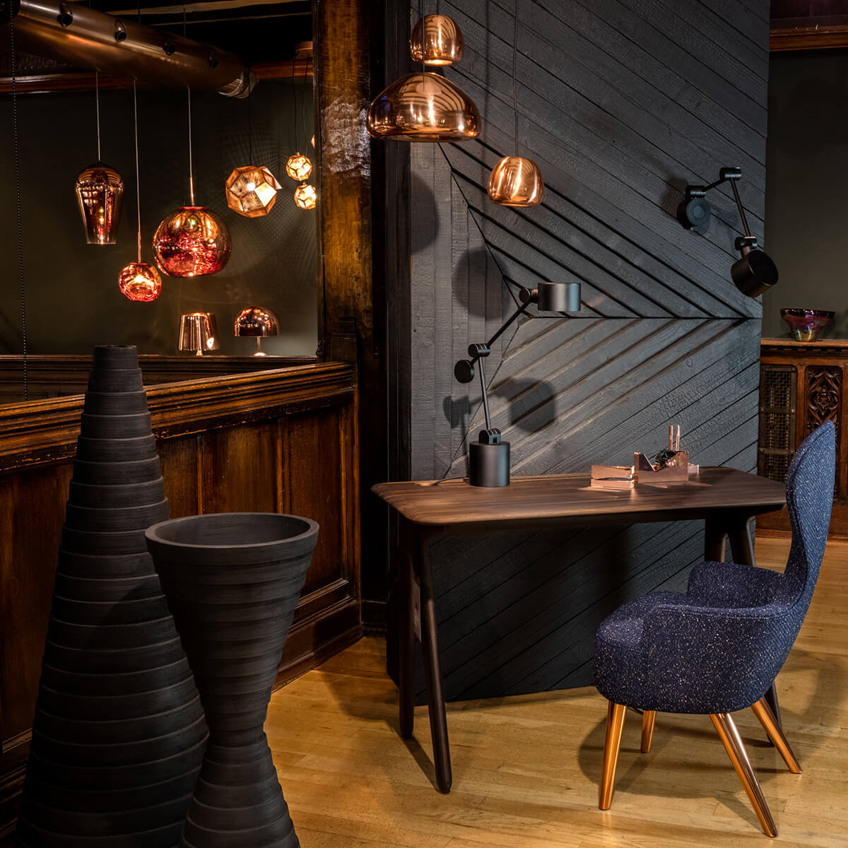 Tom Dixon Melt Mini LED Pendelleuchte und Melt LED Pendelleuchte, Kupfer