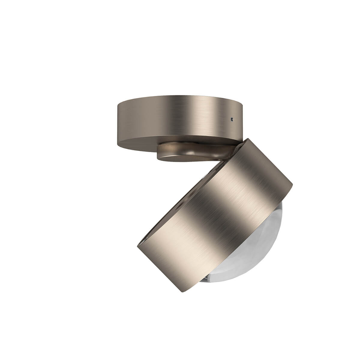 Top Light Puk Mini Move LED Deckenleuchte, Gehäuse, Nickel matt, mit Linse klar (nicht inbegriffen)