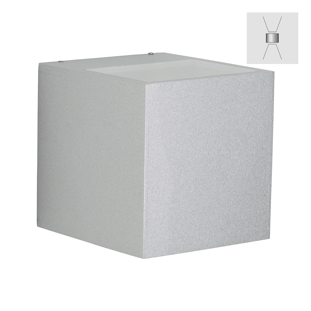 Albert Leuchten 2417 Wandstrahler, breit/breit, Silber