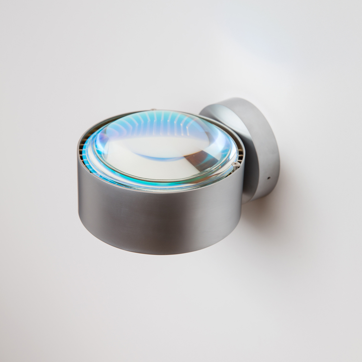 Top Light Puk Maxx Wall Wandleuchte, Chrom, mit Puk Maxx Linse klar und Farbfilter blau