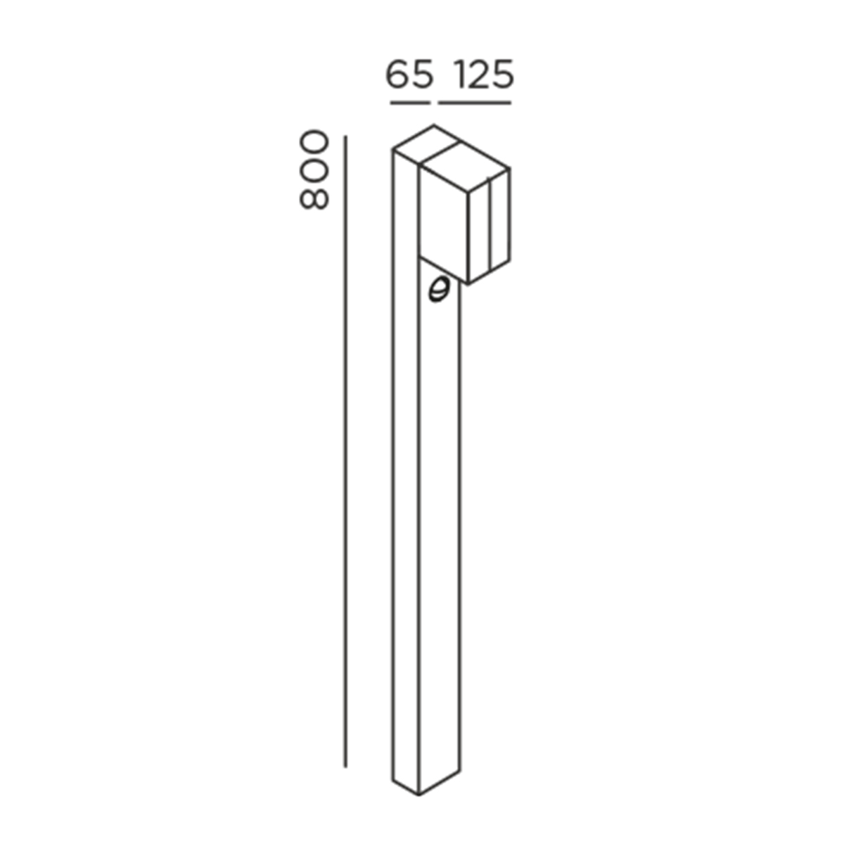 IP44.DE Cut Control LED Pollerleuchte, Maßzeichnung