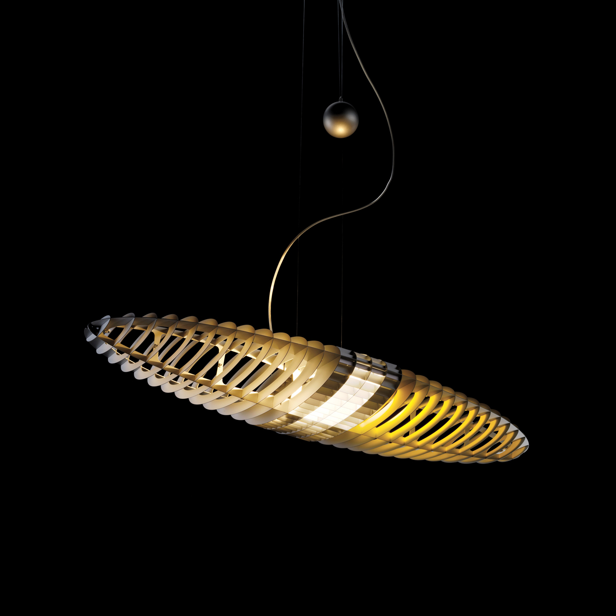 Luceplan Titania Sospensione, Aluminium, Farbfilter gelb