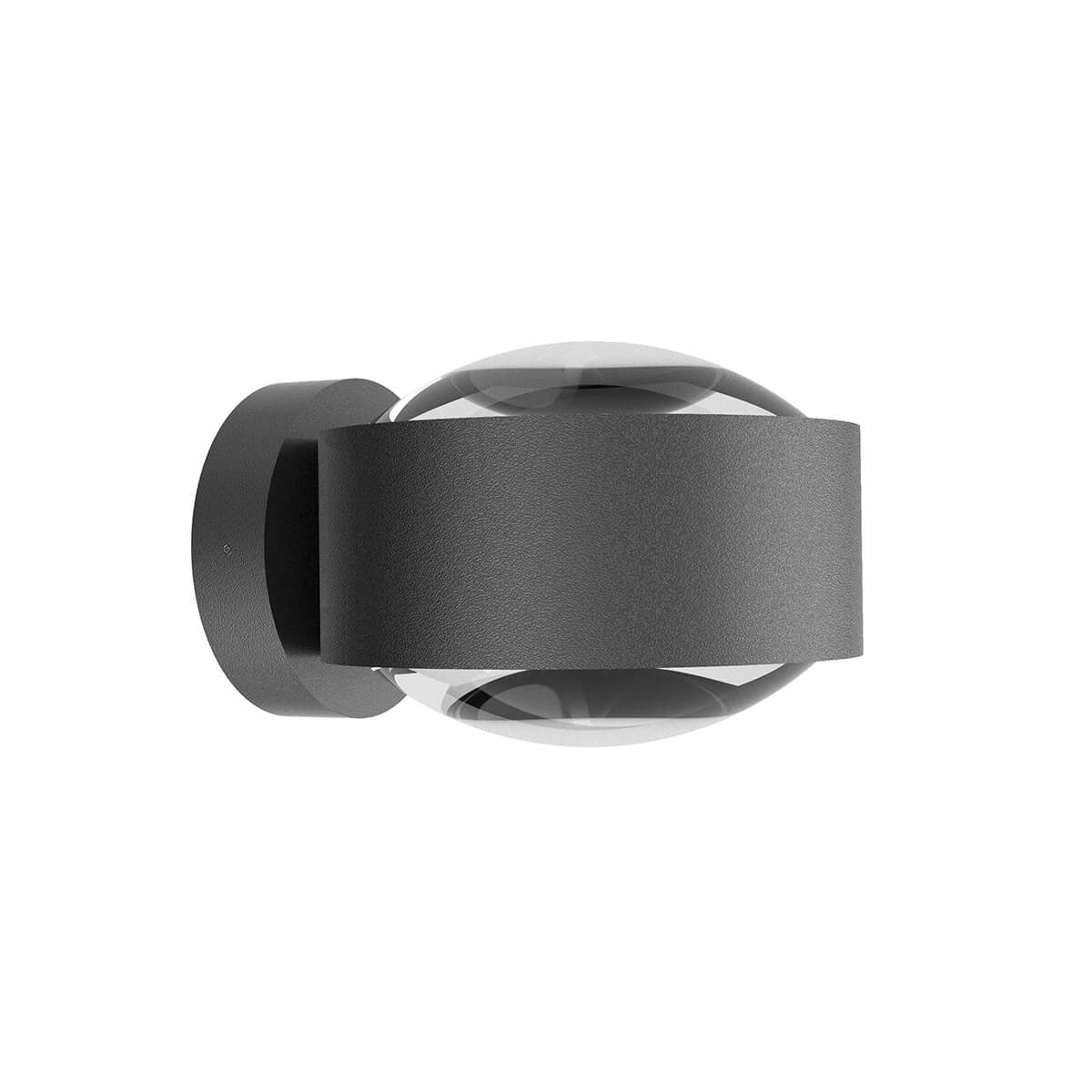 Top Light Puk Maxx Wall Outdoor LED Wandleuchte, Gehäuse, anthrazit matt feinstrukturiert, mit Linse klar / Linse klar (nicht inbegriffen)