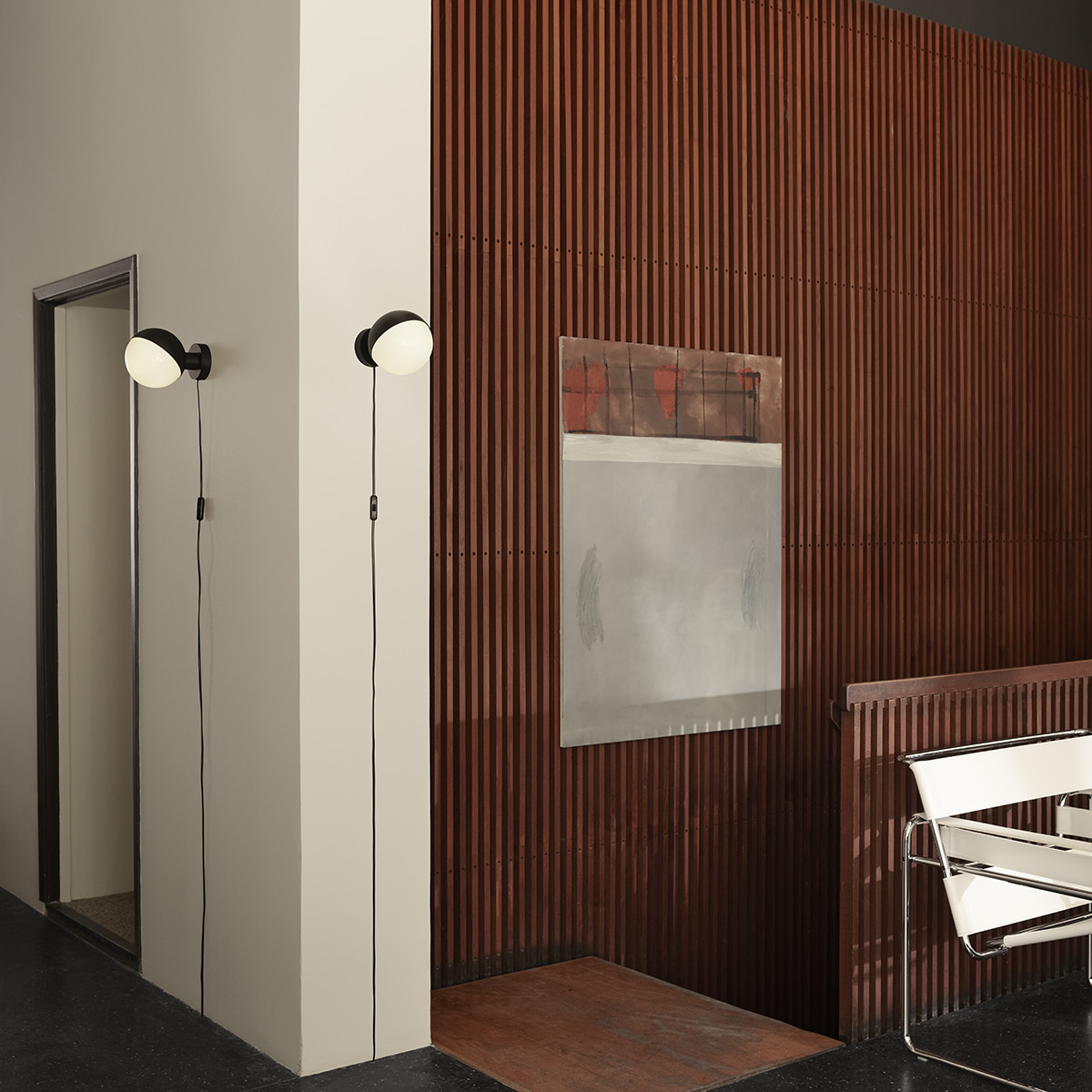 Louis Poulsen VL Studio Wandleuchte, mit Kabel, schwarz matt