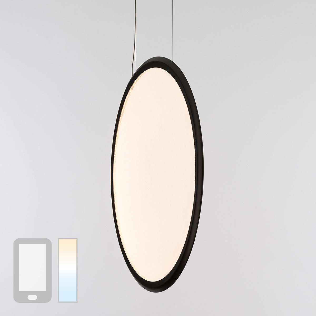Artemide Design Discovery Vertical 70 LED Sospensione, Tunable White, App-kompatibel, schwarz