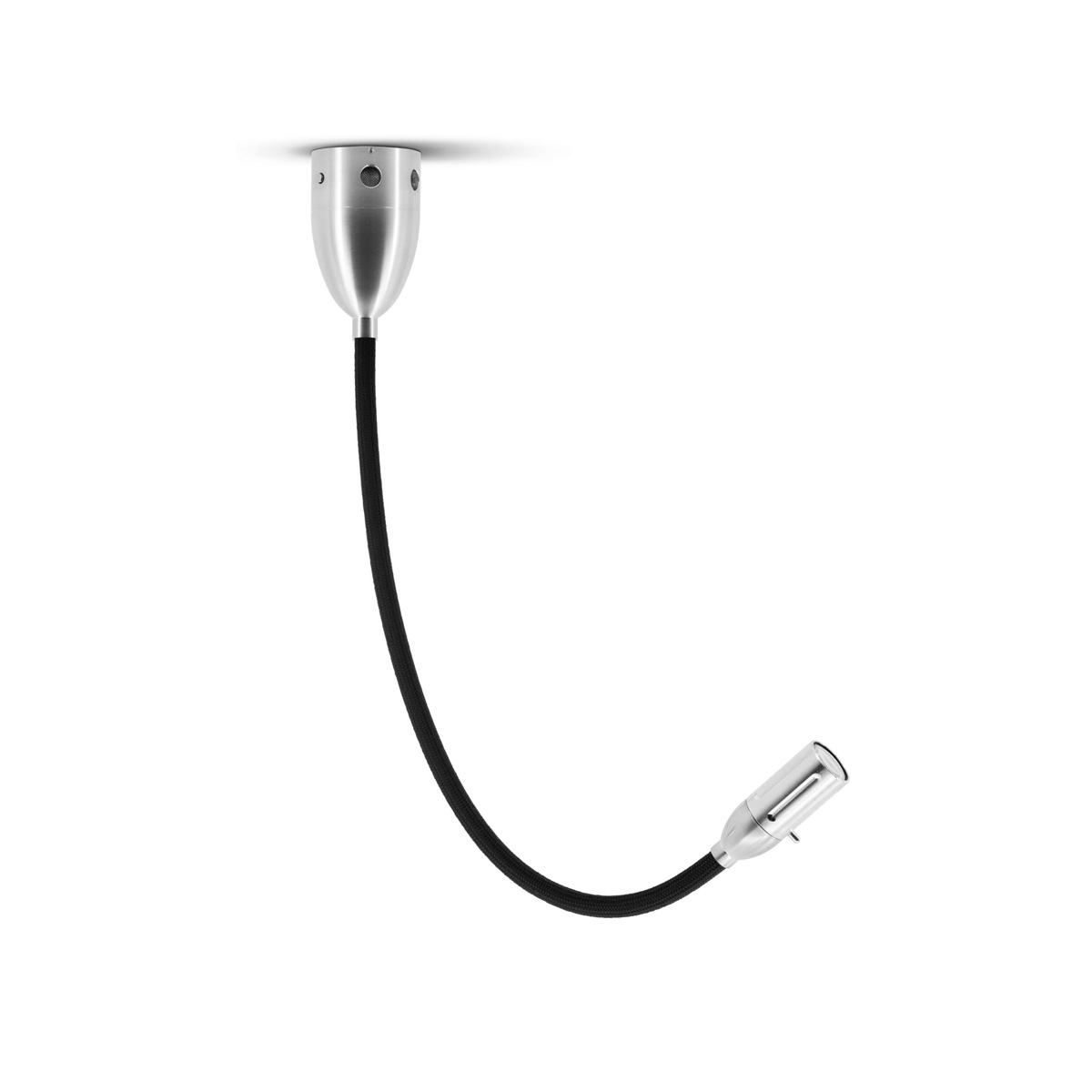 Less'n'more Zeus LED Wand- / Deckenleuchte, Flexwelle: lang, Textil: schwarz