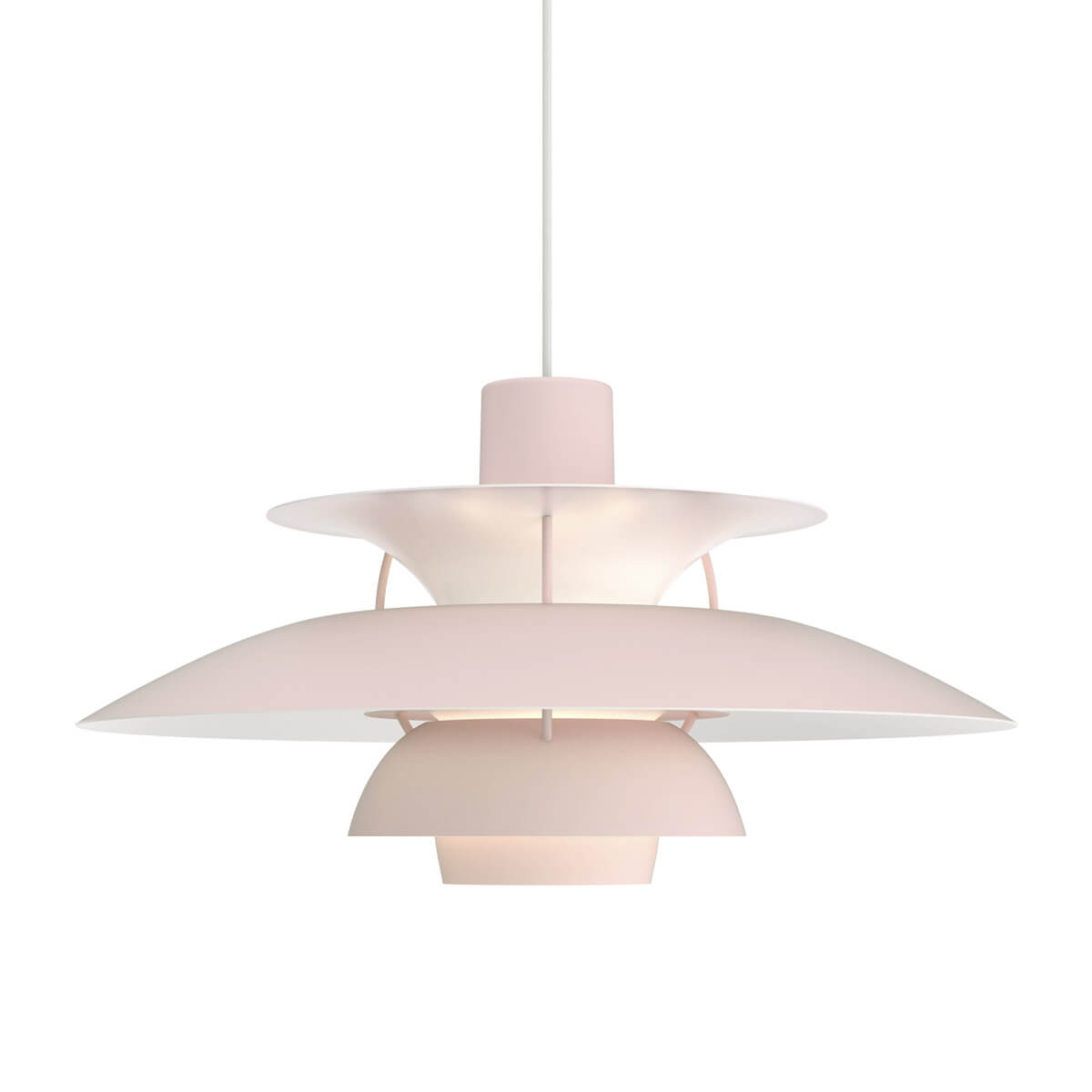 Louis Poulsen PH 5 Monochrome Pendelleuchte, blassrosa