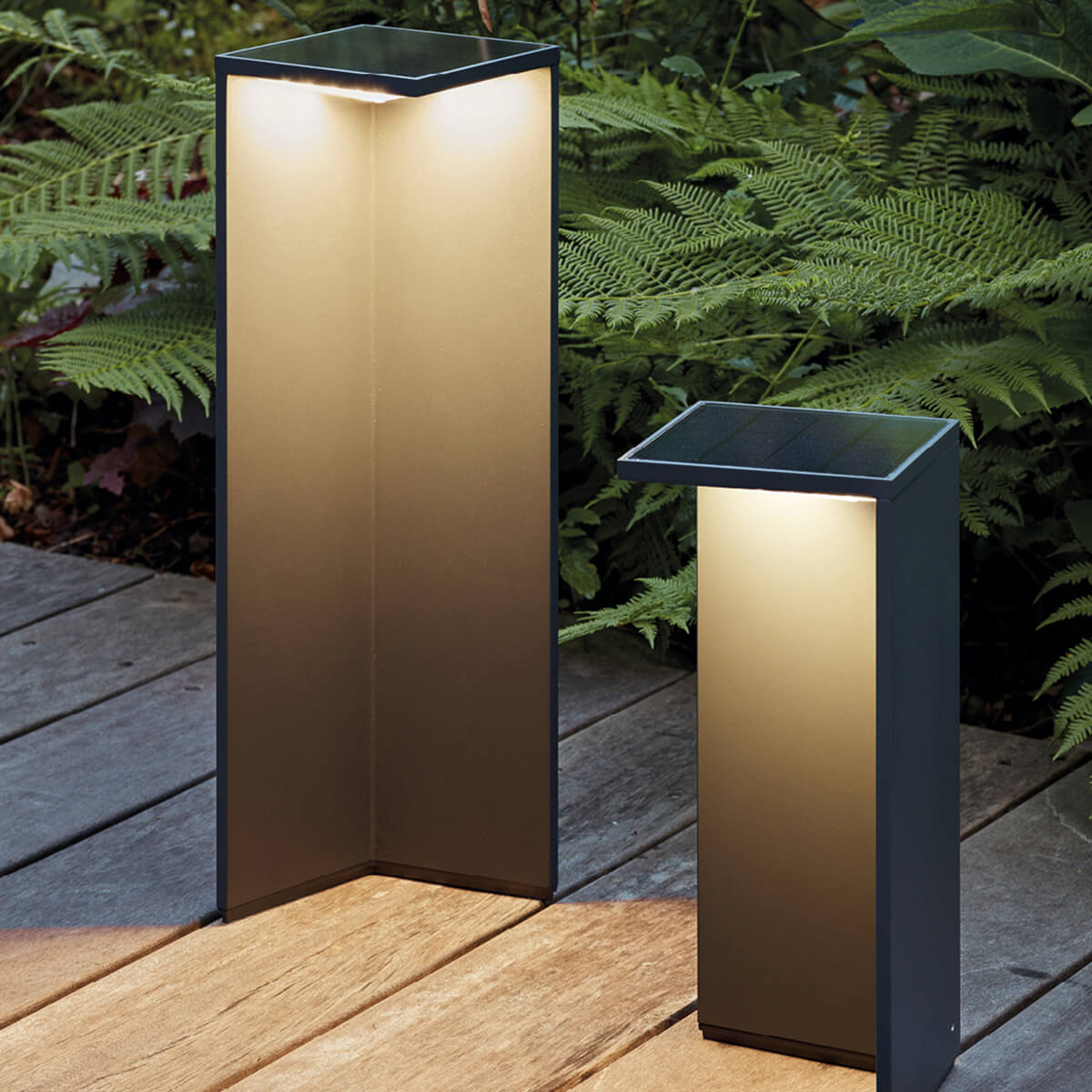 Sigor Nusolar LED Akku-Solarleuchte, Höhe: 50 und 34 cm, anthrazit