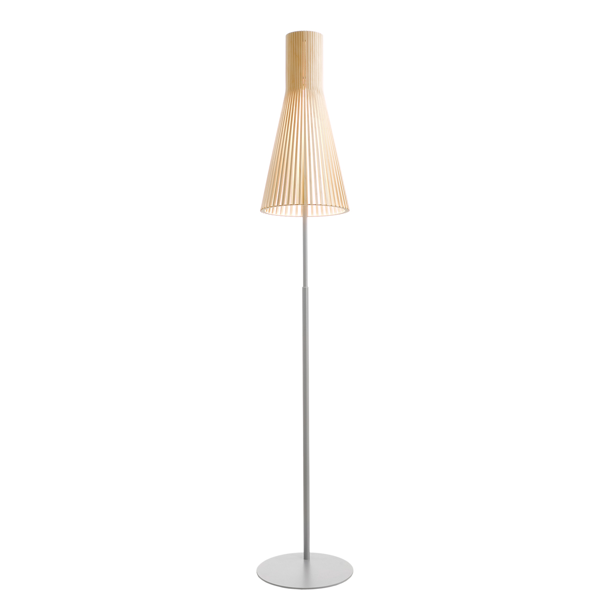 Secto Design Secto 4210 Stehleuchte, grau, Schirm: Birke natur