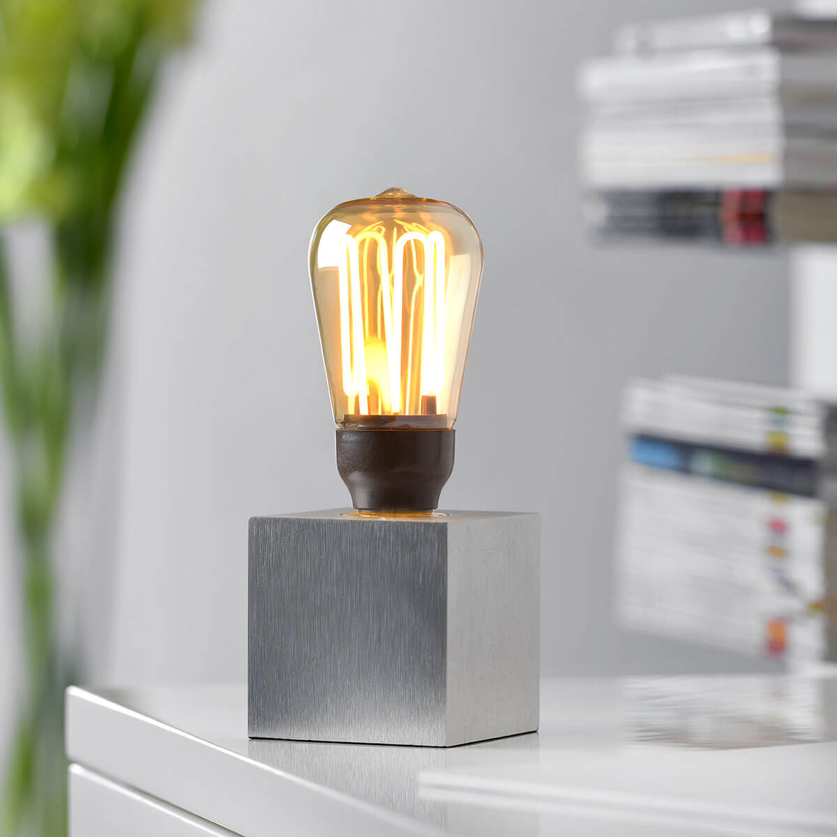 Sompex Cubic Tischleuchte, Aluminium (Leuchtmittel nicht im Lieferumfang enthalten)