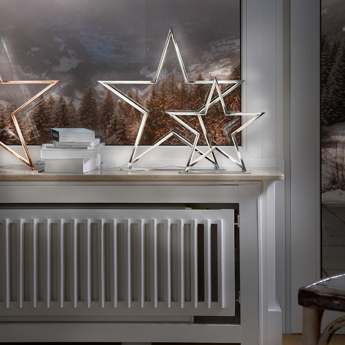Sompex Lucy LED Tischleuchte, Höhe: 33 und 50 cm, Chrom