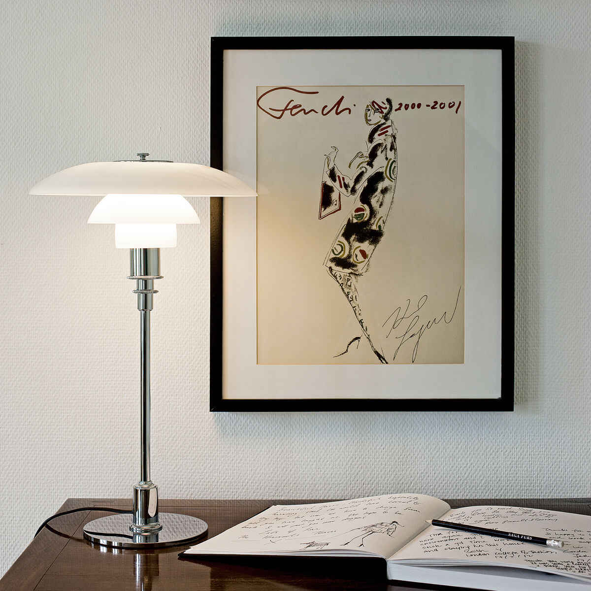 Louis Poulsen PH 2/1 Tischleuchte, hochglanzverchromt