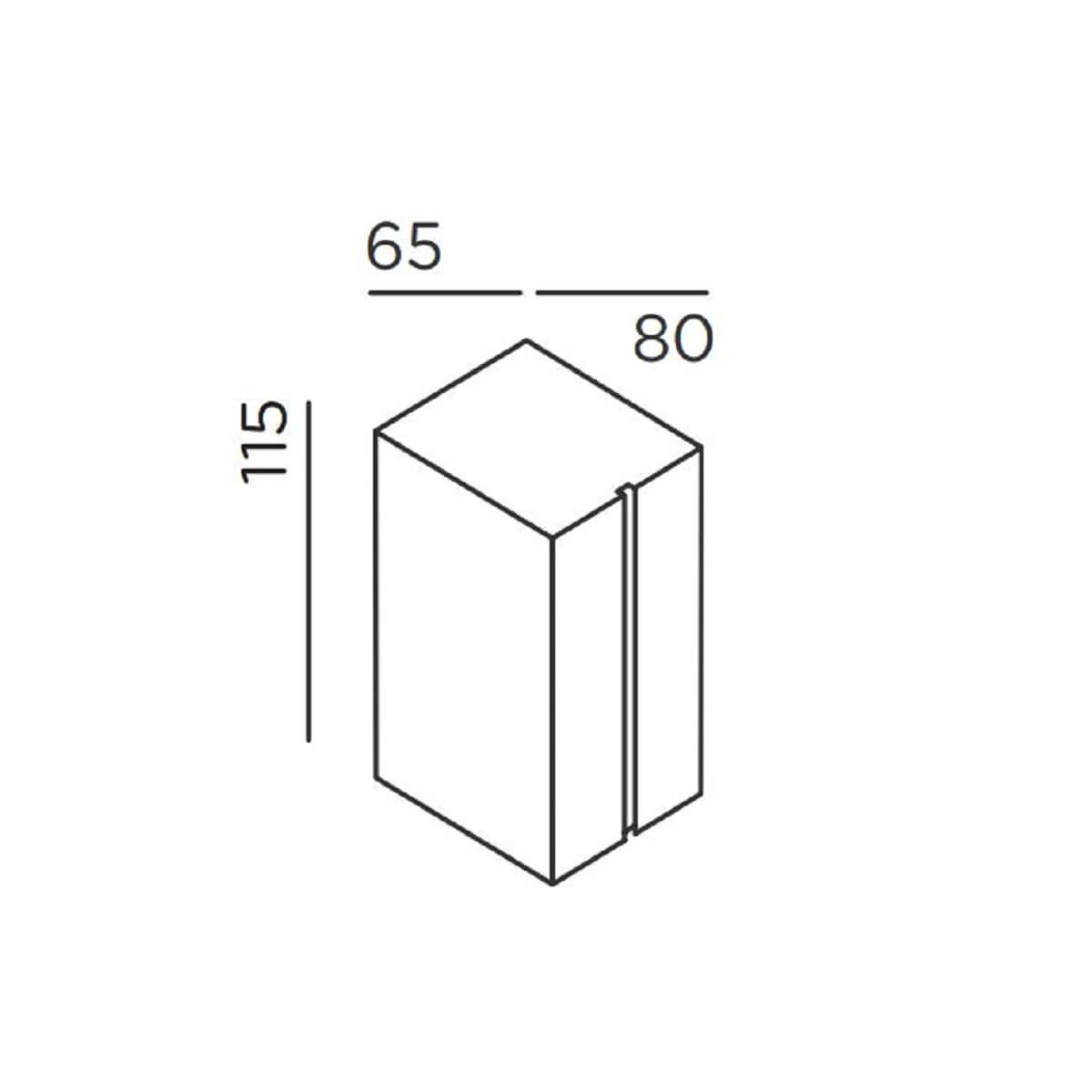 IP44.DE Cut One LED Außenwandleuchte, Maßzeichnung