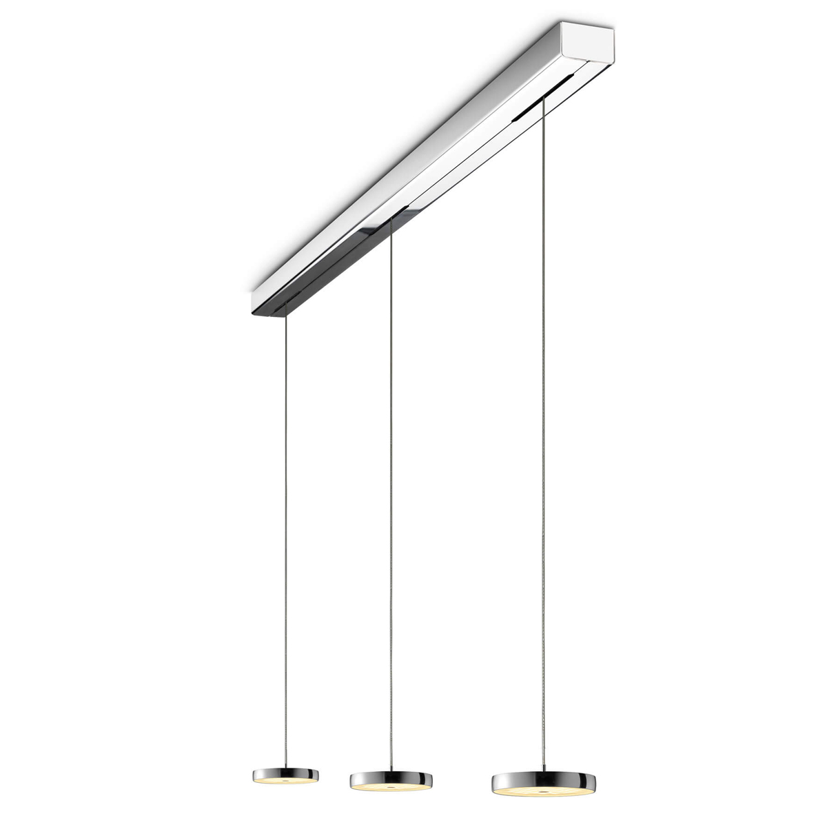 Oligo Decent LED Pendelleuchte, 3-flg., Tunable White, Chrom