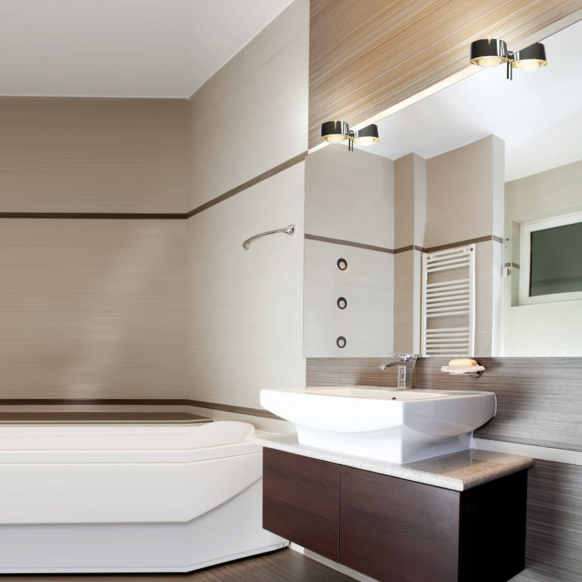 Top Light Puk Maxx Fix + LED Klemmleuchte, Gehäuse, Chrom, mit Glas satiniert / Linse klar