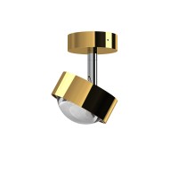 Top Light Puk Mini Turn Downlight LED Deckenleuchte, Gehäuse, 24 Karat vergoldet / Chrom, mit Linse klar (nicht inbegriffen)
