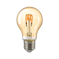 Sigor LED Filament Normallampe Curved E27 Gold, 2,5 W, 1800 K, dimmbar, Ø: 6 cm