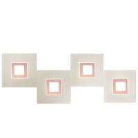 Grossmann Karree LED Wand- / Deckenleuchte, perlglanz, 4-flg., Dim-to-Warm, Rahmen: pastellkupfer