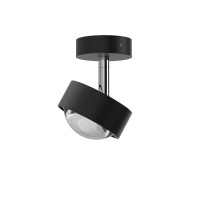 Top Light Puk Mini Turn Downlight LED Deckenleuchte, Gehäuse, schwarz matt / Chrom, mit Linse klar (nicht inbegriffen)