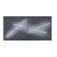 Icone Albatros LED Wandleuchte, Schiefer schwarz / Messing satiniert 
