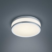 Helestra Zelo LED Deckenleuchte, rund, Ø: 29 cm, Chrom / Opalglas