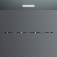 Escale Fluid 2.0 LED Pendelleuchte, Länge: 140 cm, schwarz eloxiert / geschliffen
